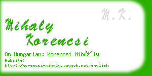 mihaly korencsi business card